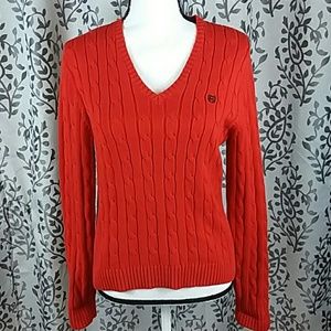 Chaps V-Neck Cable Knit Sweater